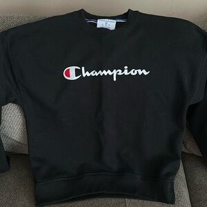 Champion Crew Neck, Black, Size XS